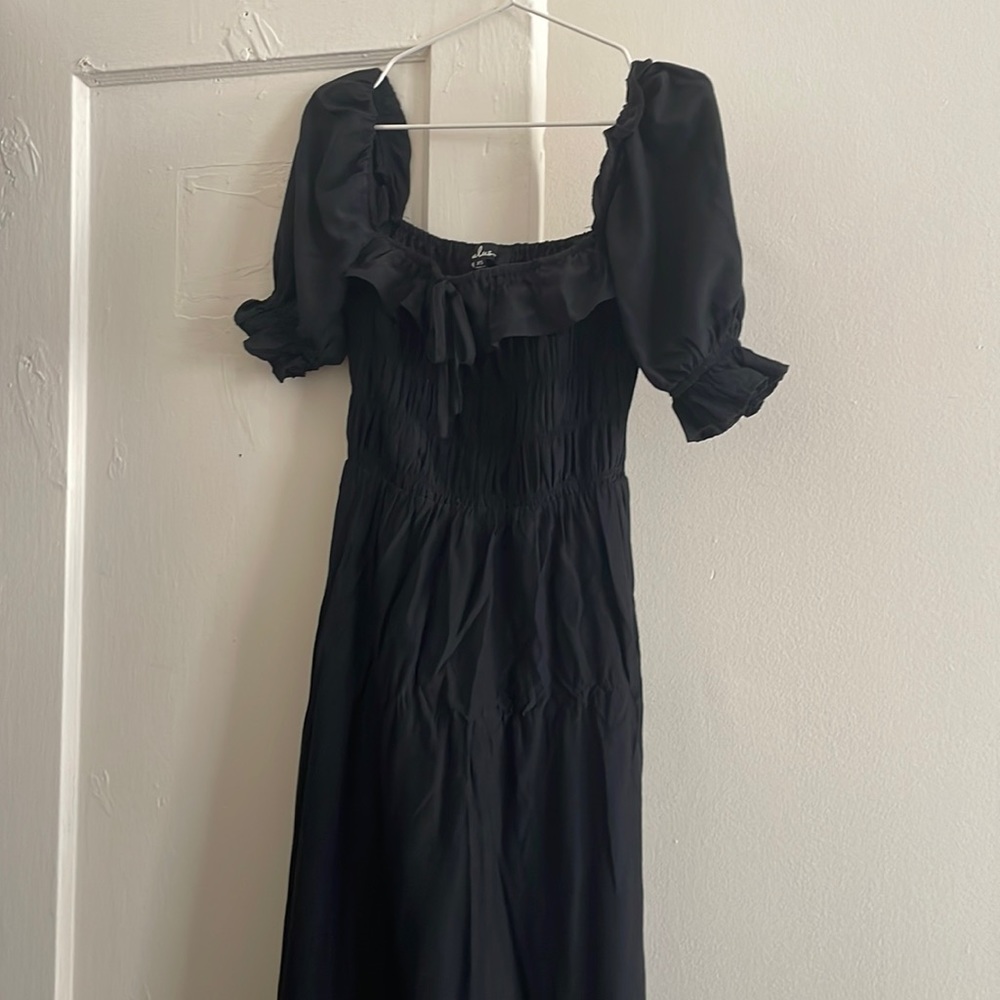 Black Lulus midi off shoulder or square neck dress